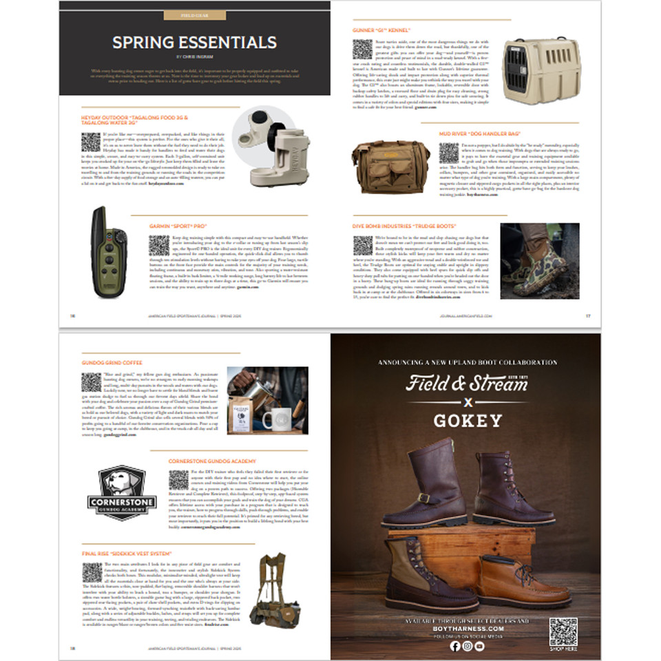 American Field offers a variety of articles for hunting dog enthusiasts.