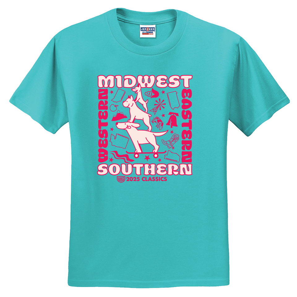 Show your UKC pride with the 2025 Classics Event T-Shirt! Featuring a striking graphic of key event locations on the front and back. Available for preorder.