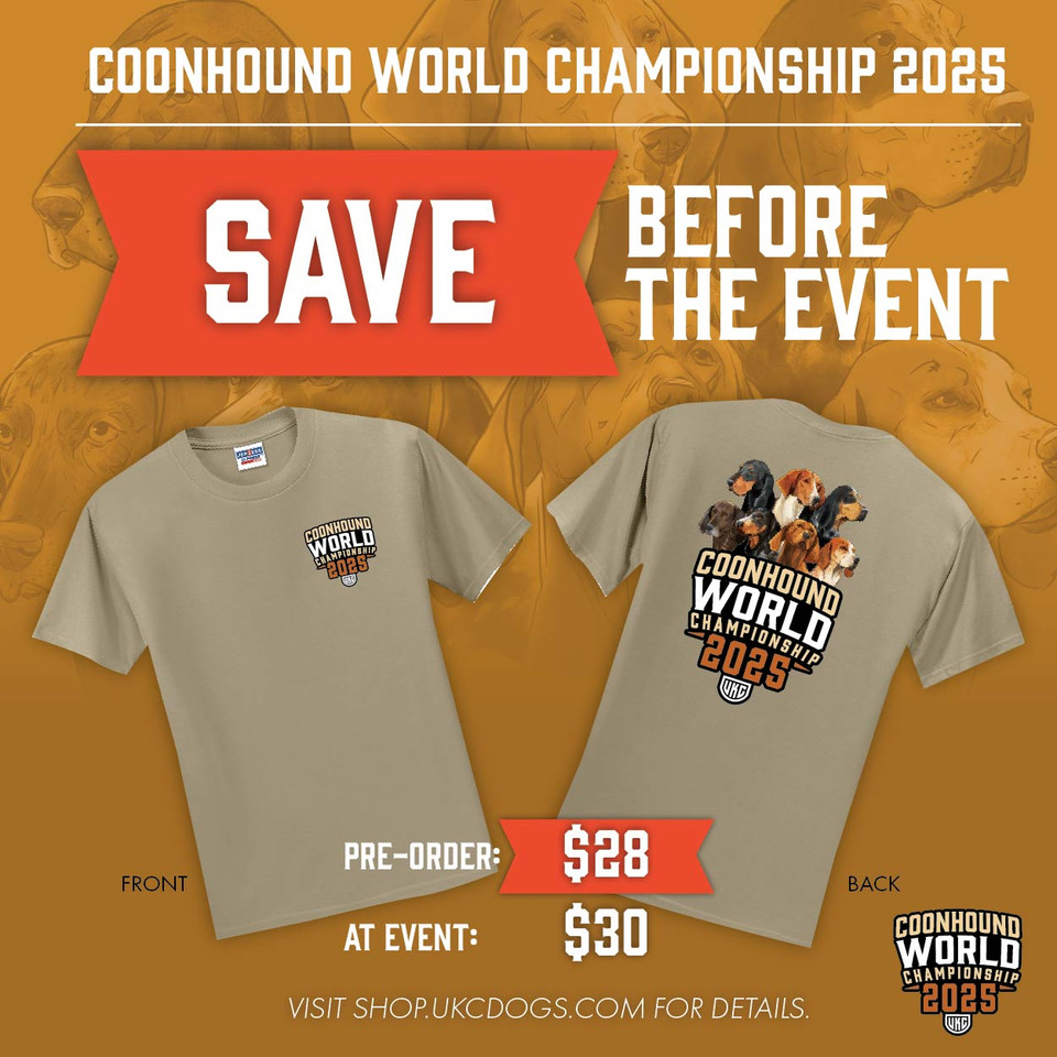 PRE-ORDER 2025 Coonhound World Championship Event Tee