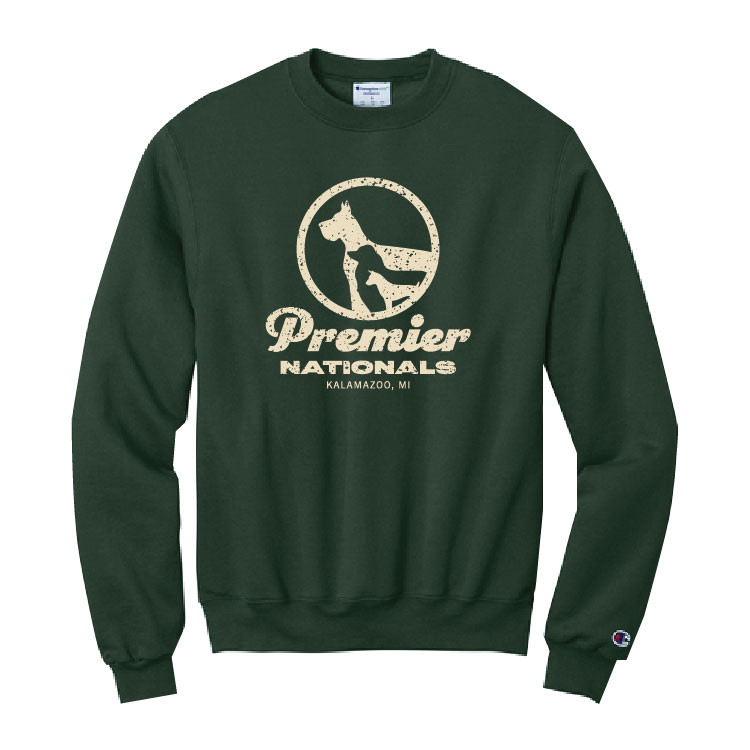 Stay cozy at Premier Nationals with the UKC Vintage Campfire Crewneck by Champion.