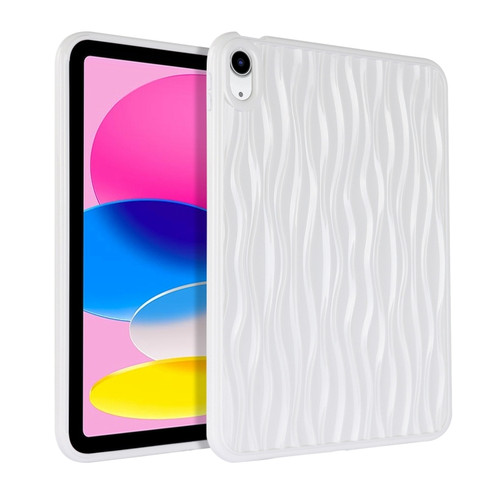 iPad 10th Gen 10.9 2022 Jelly Color Water Ripple TPU Tablet Case - White