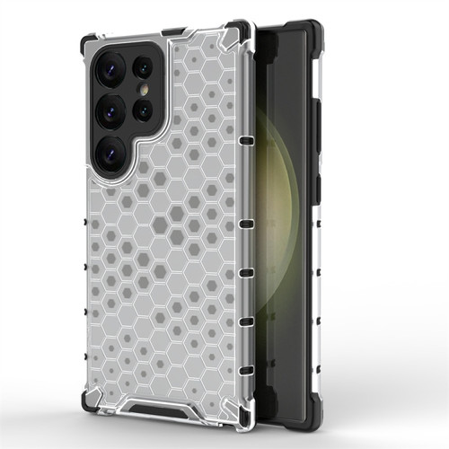 Samsung Galaxy S24 Ultra 5G Shockproof Honeycomb Phone Case - White