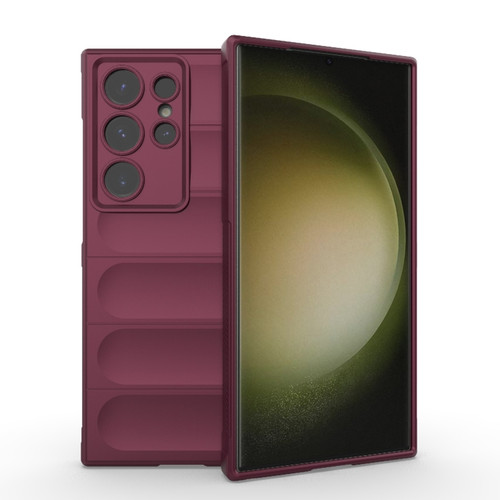 Samsung Galaxy S24 Ultra 5G Magic Shield TPU + Flannel Phone Case - Wine Red