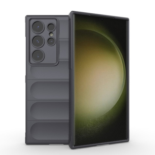 Samsung Galaxy S24 Ultra 5G Magic Shield TPU + Flannel Phone Case - Dark Grey