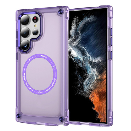 Samsung Galaxy S24 Ultra 5G Skin Feel TPU + PC MagSafe Magnetic Phone Case - Transparent Purple