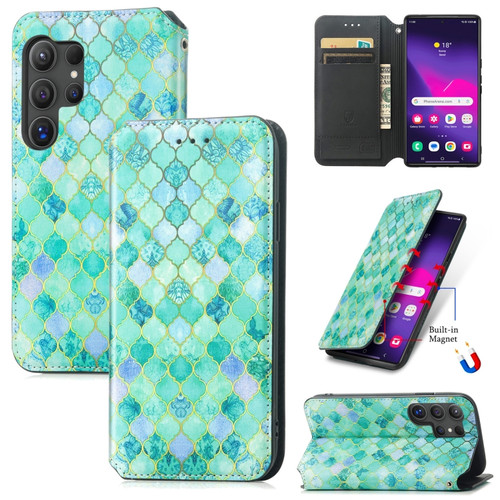 Samsung Galaxy S24 Ultra 5G CaseNeo Colorful Magnetic Leather Phone Case - Emerald