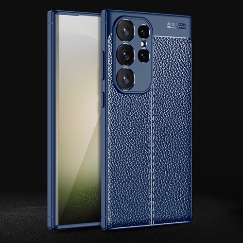 Samsung Galaxy S24 Ultra 5G Litchi Texture Shockproof TPU Phone Case - Blue
