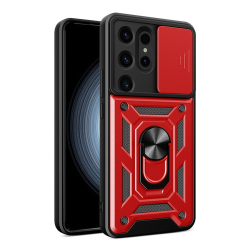 Samsung Galaxy S24 Ultra 5G Sliding Camera Cover Design TPU+PC Phone Case - Red