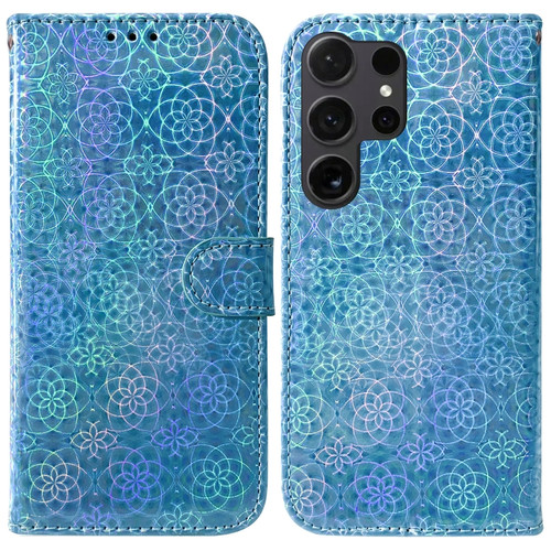 Samsung Galaxy S24 Ultra 5G Colorful Magnetic Buckle Leather Phone Case - Blue
