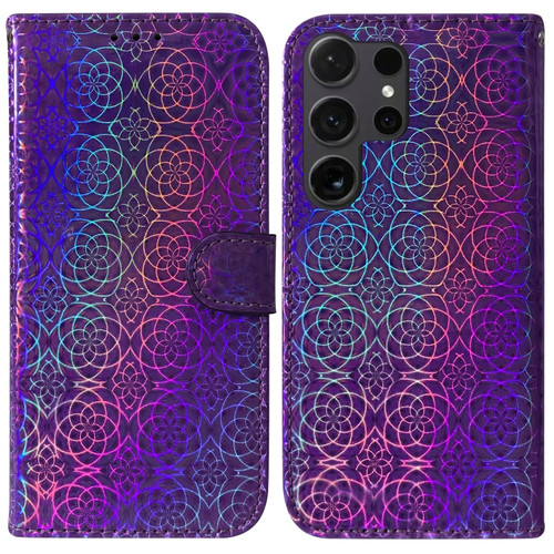 Samsung Galaxy S24 Ultra 5G Colorful Magnetic Buckle Leather Phone Case - Purple