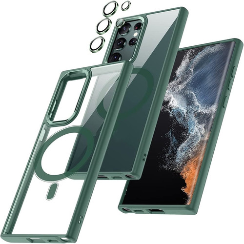 Samsung Galaxy S24 Ultra 5G Acrylic PC MagSafe Magnetic Phone Case - Green