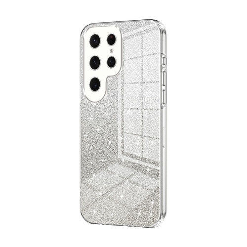 Samsung Galaxy S24 Ultra 5G Gradient Glitter Powder Electroplated Phone Case - Transparent