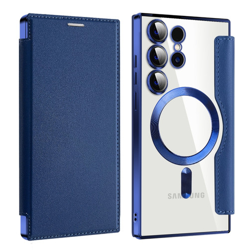 Samsung Galaxy S24 Ultra 5G MagSafe Magnetic RFID Anti-theft Leather Phone Case - Royal Blue