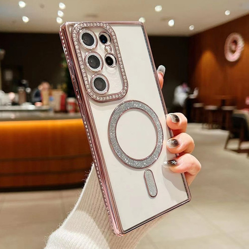 Samsung Galaxy S24 Ultra 5G Diamond Gradient Plated MagSafe TPU Phone Case - Pink