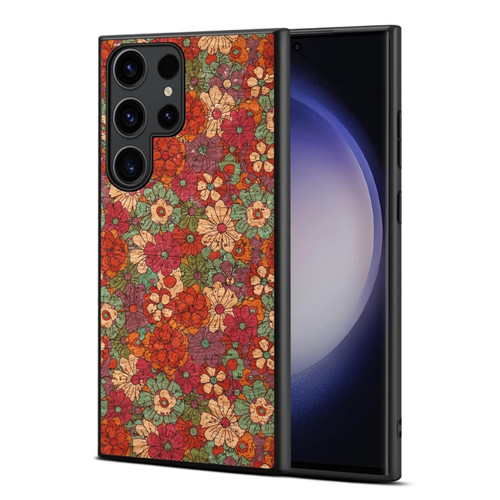 Samsung Galaxy S24 Ultra 5G Four Seasons Flower Language Series TPU Phone Case - Summer Red