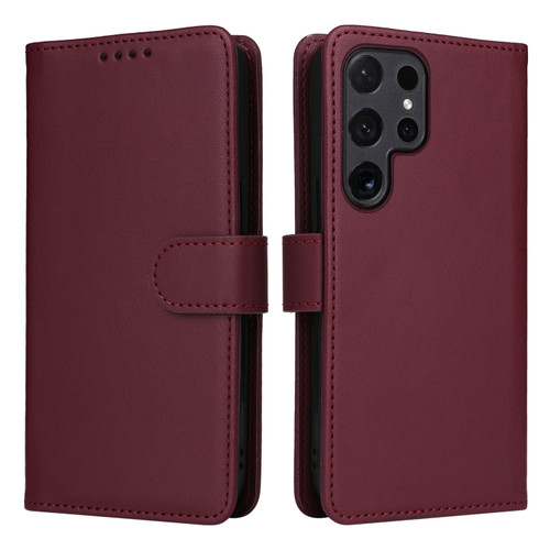 Samsung Galaxy S24 Ultra 5G BETOPNICE BN-005 2 in 1 Detachable Imitate Genuine Leather Phone Case - Wine Red