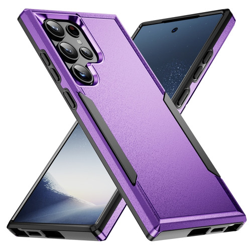 Samsung Galaxy S24 Ultra 5G Pioneer Armor Heavy Duty PC + TPU Phone Case - Purple+Black