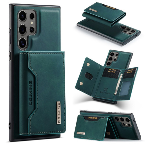 Samsung Galaxy S24 Ultra 5G DG.MING M2 Series 3-Fold Multi Card Bag + Magnetic Phone Case - Green