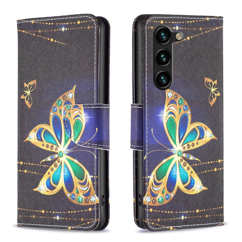 Samsung Galaxy S24+ 5G Colored Drawing Pattern Leather Phone Case - Big Butterfly