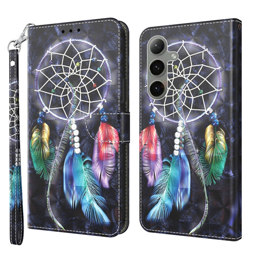 Samsung Galaxy S24+ 5G 3D Painted Leather Phone Case - Colorful Dreamcatcher