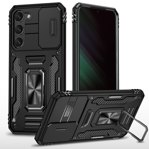 Samsung Galaxy S24+ 5G Armor PC + TPU Camera Shield Phone Case - Black