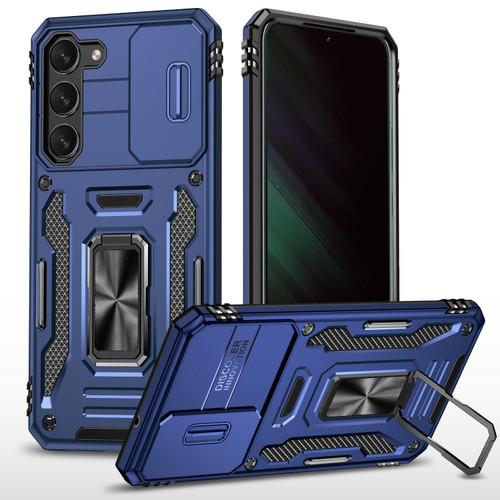 Samsung Galaxy S24+ 5G Armor PC + TPU Camera Shield Phone Case - Navy Blue