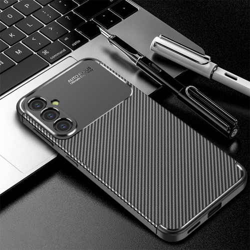 Samsung Galaxy S24+ 5G Carbon Fiber Texture Shockproof TPU Phone Case - Black