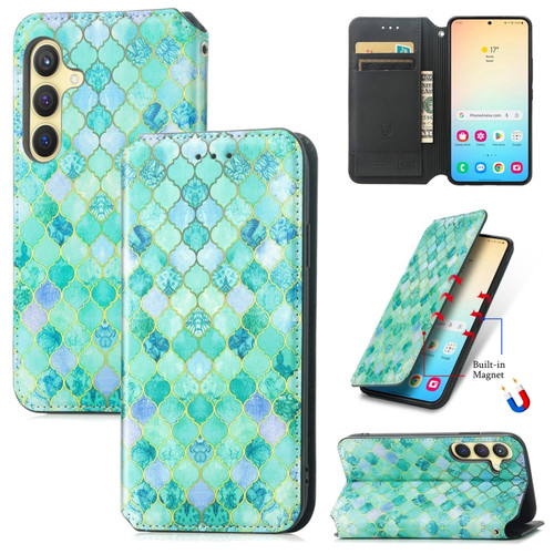 Samsung Galaxy S24+ 5G CaseNeo Colorful Magnetic Leather Phone Case - Emerald