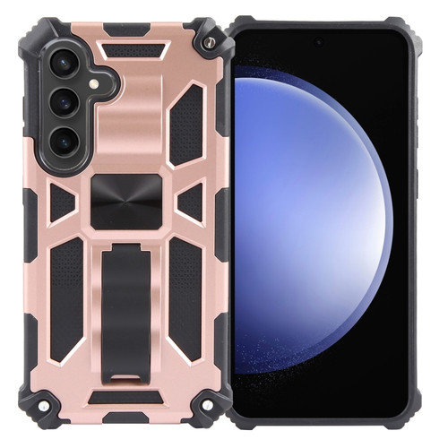 Samsung Galaxy S24+ 5G Armor Shockproof TPU + PC Magnetic Phone Case with Holder - Rose Gold