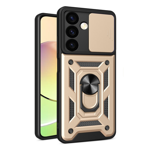 Samsung Galaxy S24+ 5G Sliding Camera Cover Design TPU+PC Phone Case - Gold