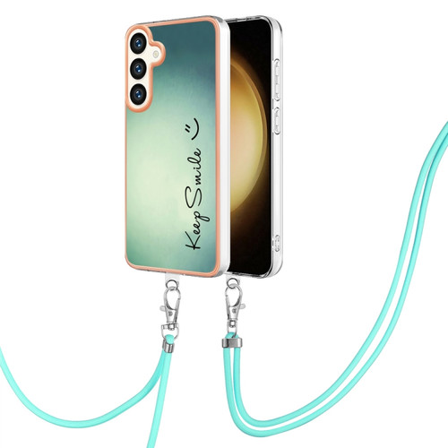 Samsung Galaxy S24+ 5G Electroplating Dual-side IMD Phone Case with Lanyard - Smile