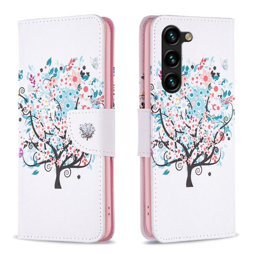 Samsung Galaxy S24+ 5G Colored Drawing Pattern Leather Phone Case - Tree