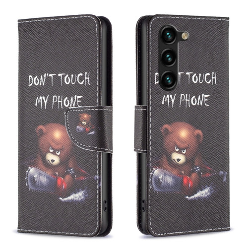 Samsung Galaxy S24+ 5G Colored Drawing Pattern Leather Phone Case - Bear