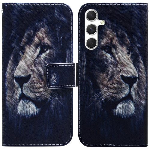 Samsung Galaxy S24+ 5G Coloured Drawing Flip Leather Phone Case - Lion