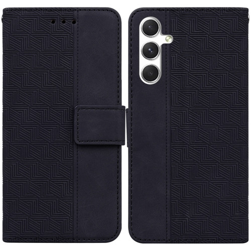 Samsung Galaxy S24+ 5G Geometric Embossed Leather Phone Case - Black