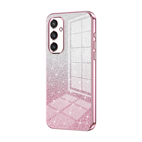 Samsung Galaxy S24+ 5G Gradient Glitter Powder Electroplated Phone Case - Pink