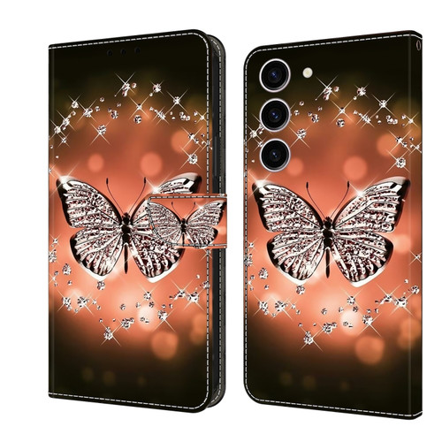 Samsung Galaxy S24+ 5G Crystal 3D Shockproof Protective Leather Phone Case - Crystal Butterfly