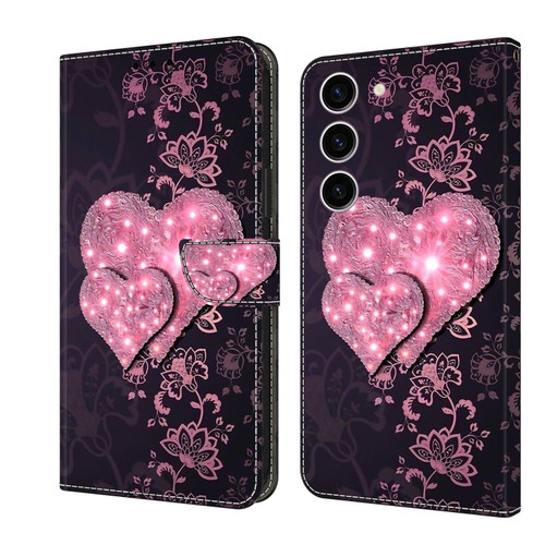 Samsung Galaxy S24+ 5G Crystal 3D Shockproof Protective Leather Phone Case - Lace Love