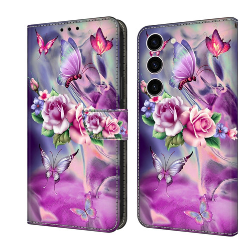 Samsung Galaxy S24+ 5G Crystal 3D Shockproof Protective Leather Phone Case - Butterfly