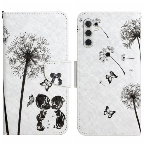 Samsung Galaxy S24+ 5G Colored Drawing Pattern Leather Phone Case - Dandelion