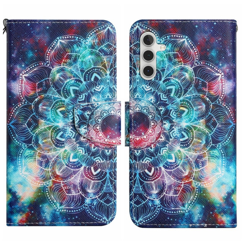 Samsung Galaxy S24+ 5G Colored Drawing Pattern Leather Phone Case - Star Mandala