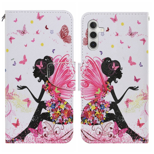 Samsung Galaxy S24+ 5G Colored Drawing Pattern Leather Phone Case - Dancing Girl