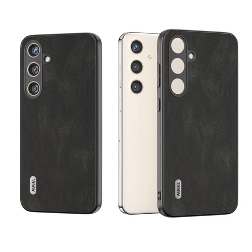 Samsung Galaxy S24+ 5G ABEEL Retro Texture PU Phone Case - Black