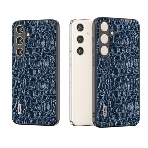 Samsung Galaxy S24+ 5G ABEEL Genuine Leather Sky Series Phone Case with Holder - Blue