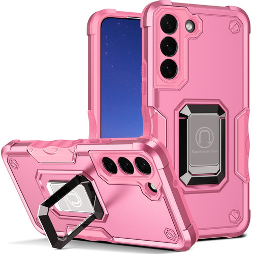 Samsung Galaxy S24+ 5G Non-slip Shockproof Armor Phone Case with Ring Holder - Pink