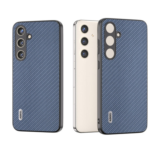 Samsung Galaxy S24+ 5G ABEEL Carbon Fiber Texture Protective Phone Case - Light Blue