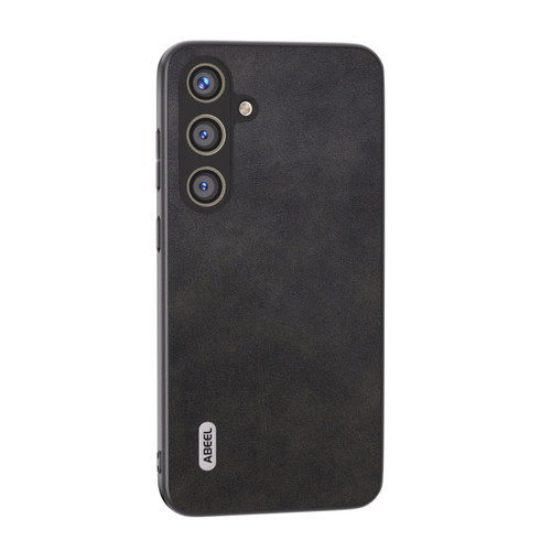 Samsung Galaxy S24+ 5G ABEEL Dual Color Cowhide Texture PU Phone Case - Black