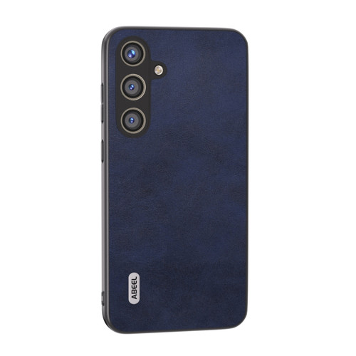 Samsung Galaxy S24+ 5G ABEEL Dual Color Cowhide Texture PU Phone Case - Blue