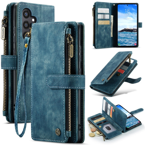 Samsung Galaxy S24+ 5G CaseMe C30 Multifunctional Card Slots Zipper Phone Leather Phone Case - Blue