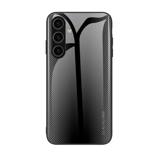 Samsung Galaxy S24+ 5G Texture Gradient Glass TPU Phone Case - Black